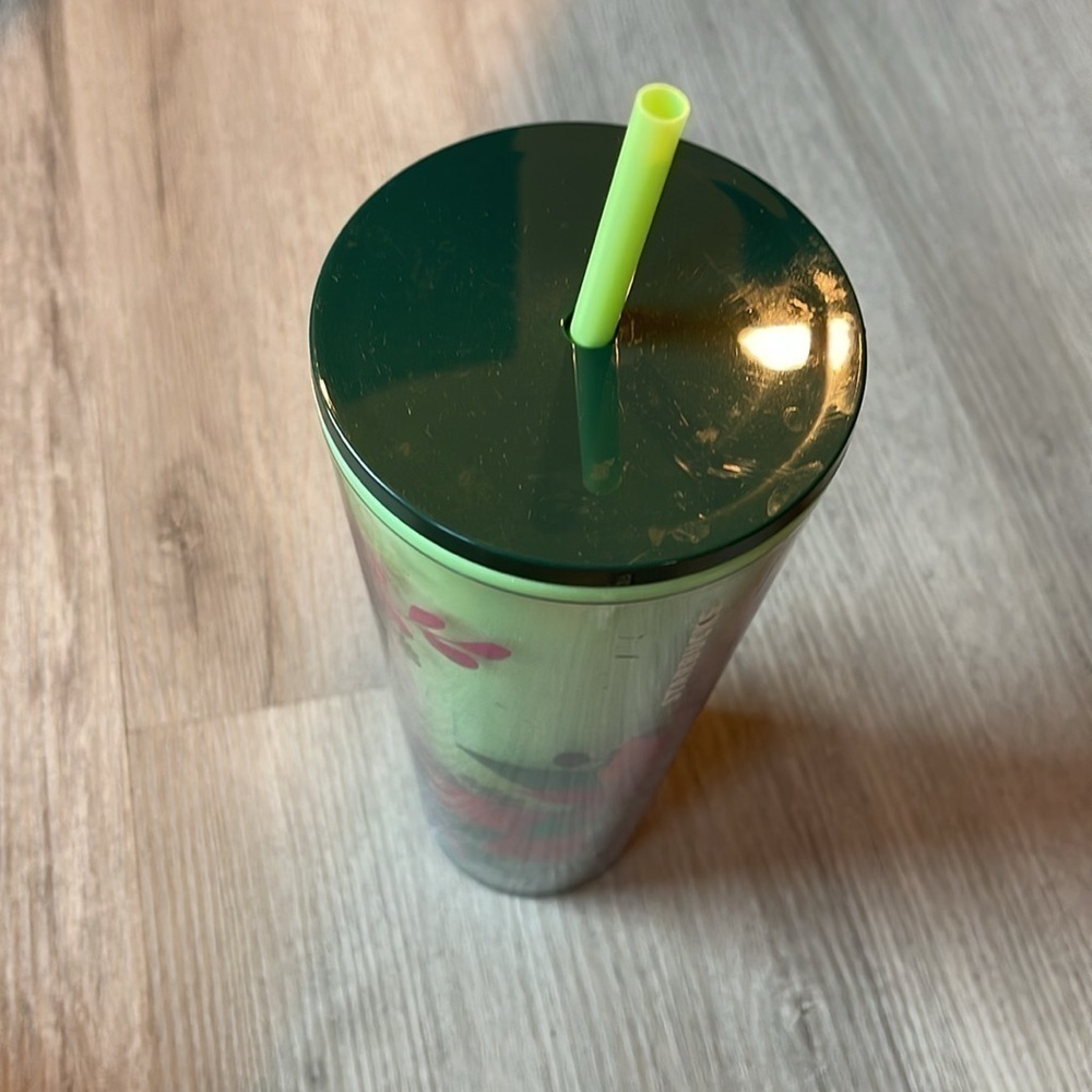Starbucks Holiday Green floral color-changing venti Tumbler 2021 Reusable Venti - Picture 4 of 5